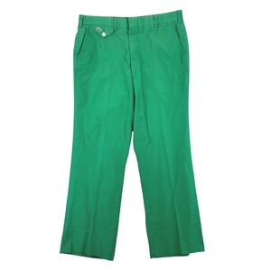 Vintage IZOD Lacoste Men's 35 Green Straight Leg Chino Trousers Pants Classic
